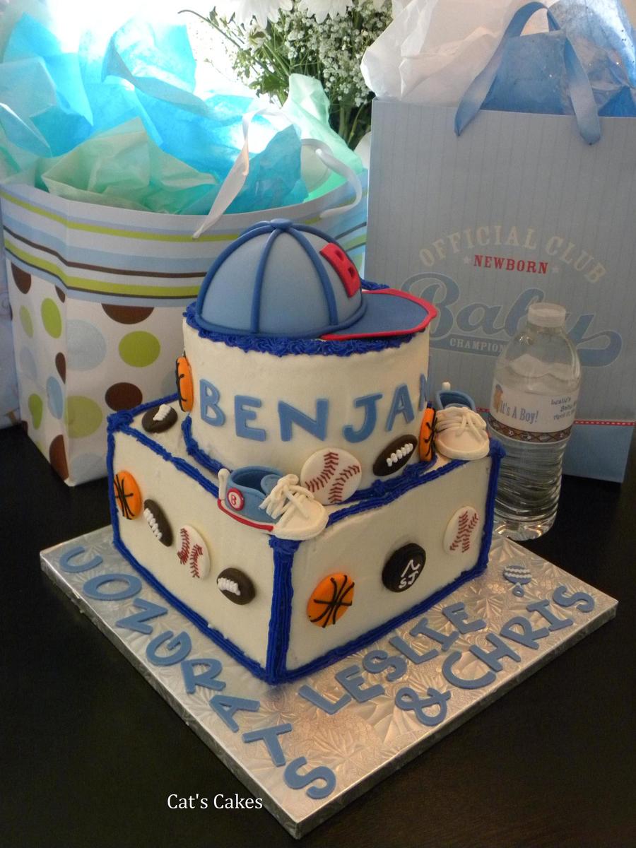 Sports Themed Baby Shower Cake