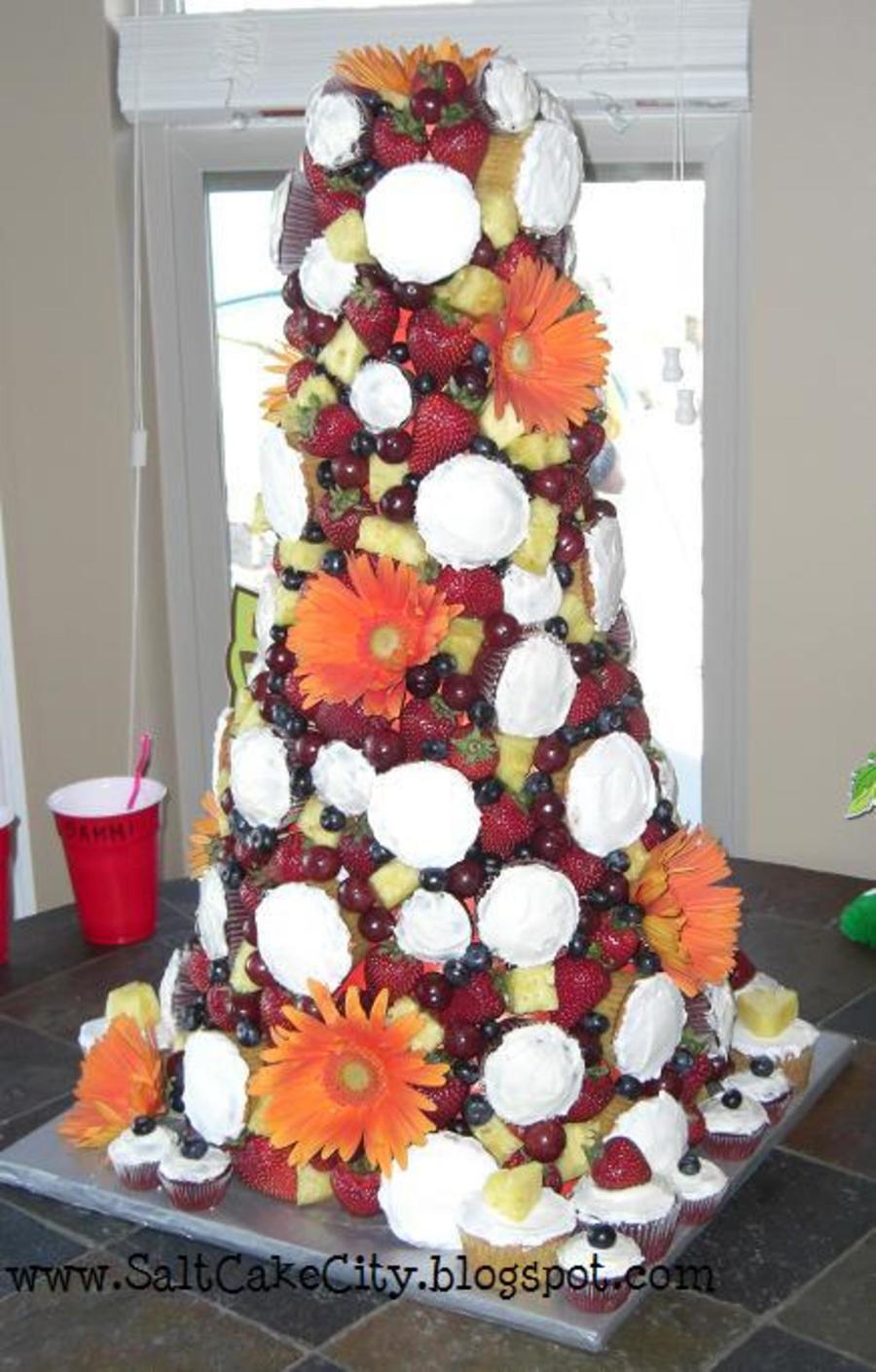 Wedding Cupcake Fruit Tower