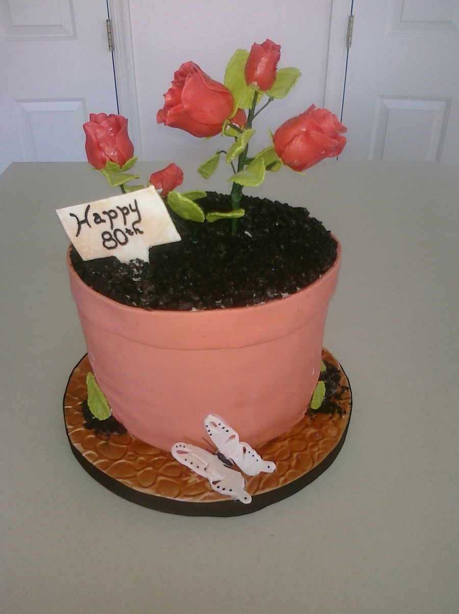 Rose Flower Pot Cake