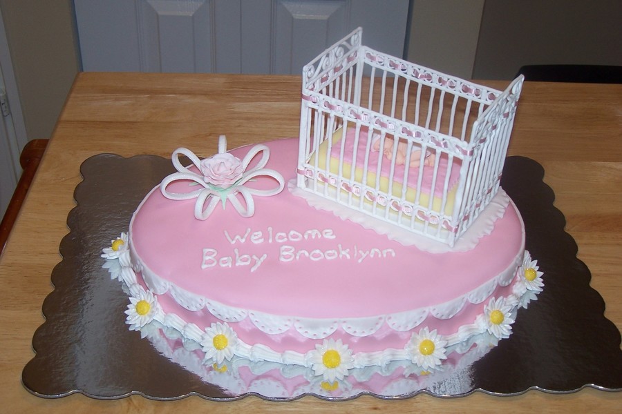 Crib Baby Shower Cake