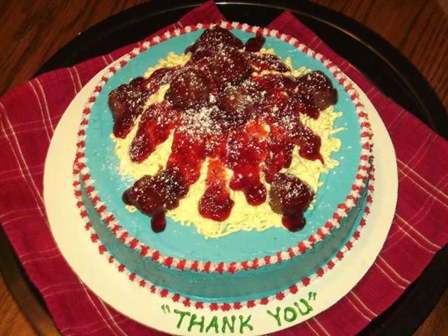Spaghetti And Meatballs Cake