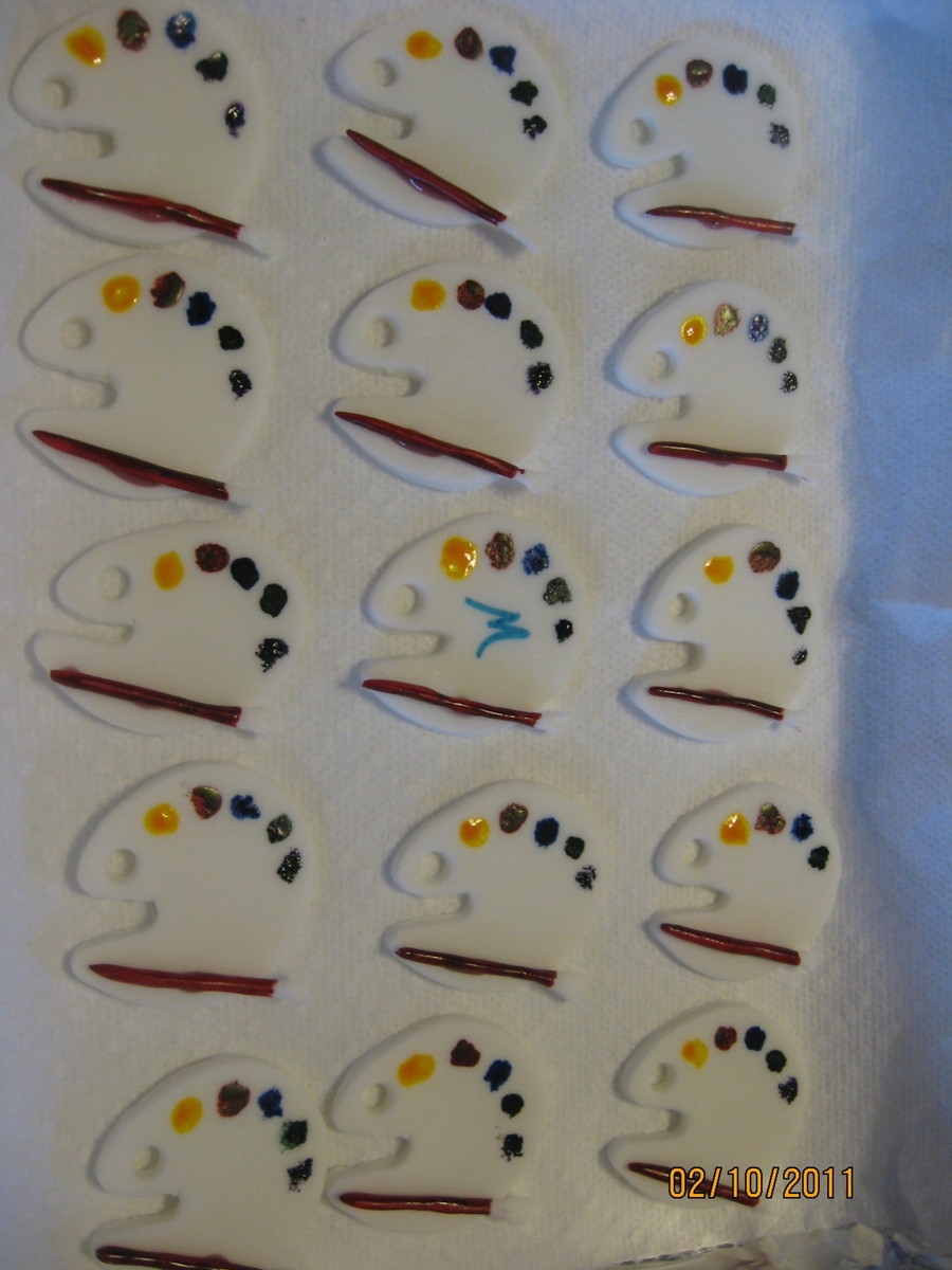 Paint Palette Cupcake Toppers