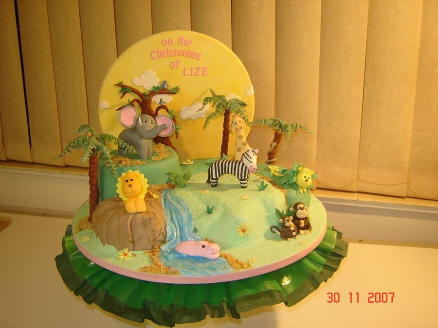 Jungle Christening Cake