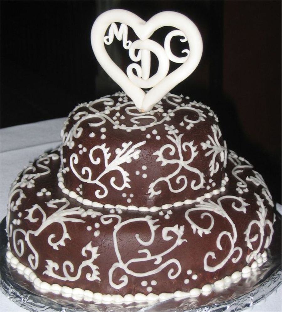 Chocolate Fondant Anniversary Cake