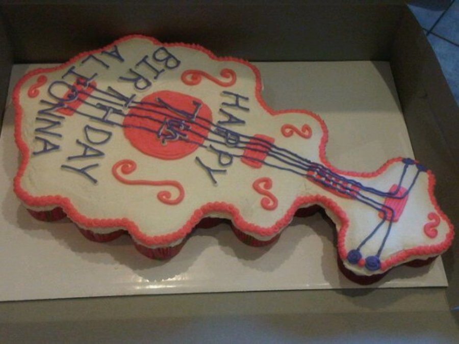 Guitar Cupcake Cake - CakeCentral.com