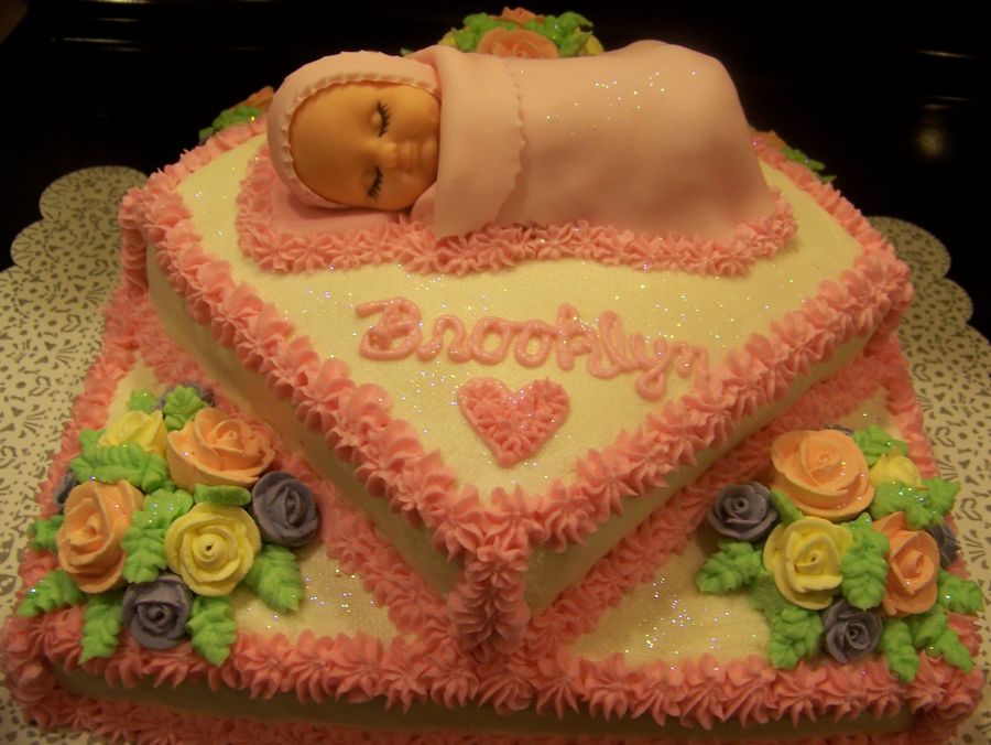 Edible Baby On Baby Shower Cake