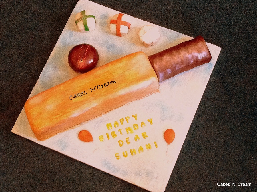 Cricket Bat And Ball Cake