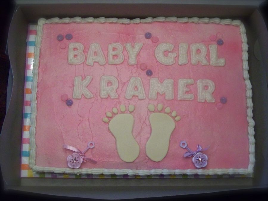 Baby Shower Sheet Cake - CakeCentral.com