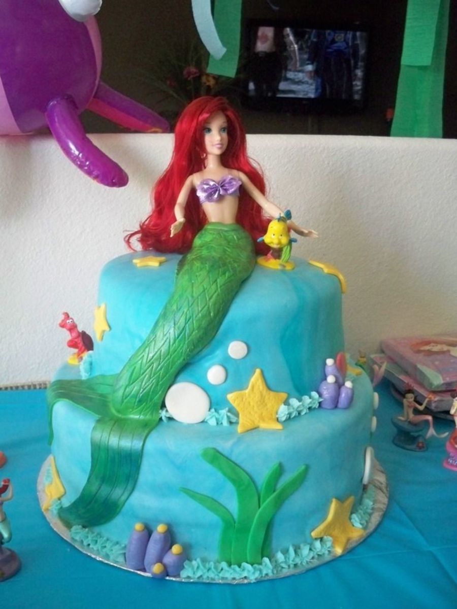 Ariel Little Mermaid Birthday Cake — free download