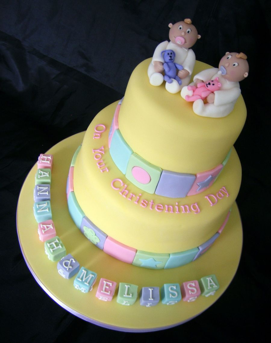 Twins Christening Cake
