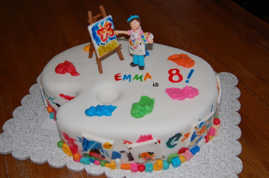 Artist Palette Birthday Cake