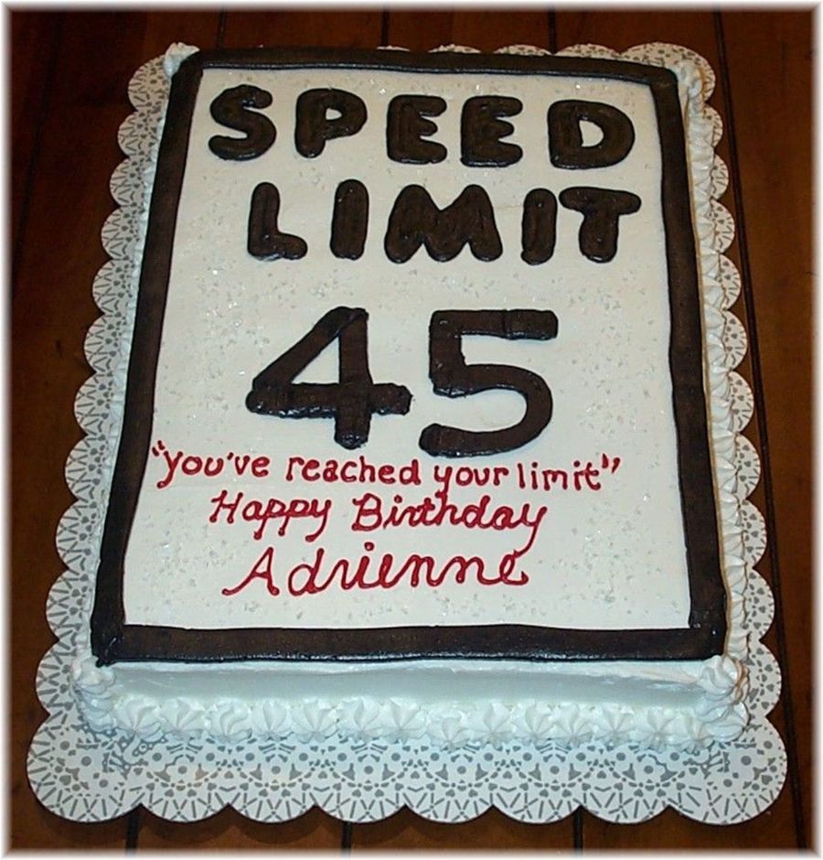 Speed Limit Sign Cake