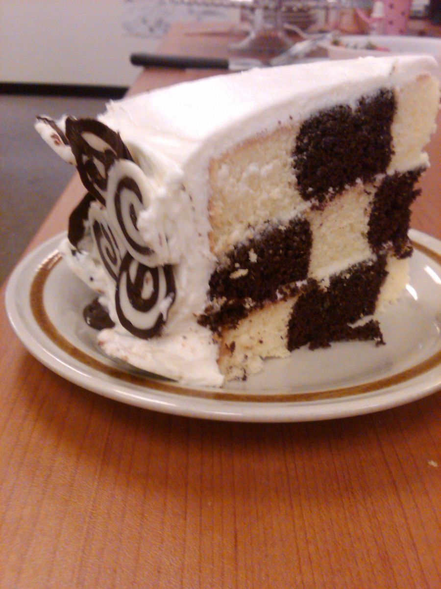 Black And White Checkered Cake