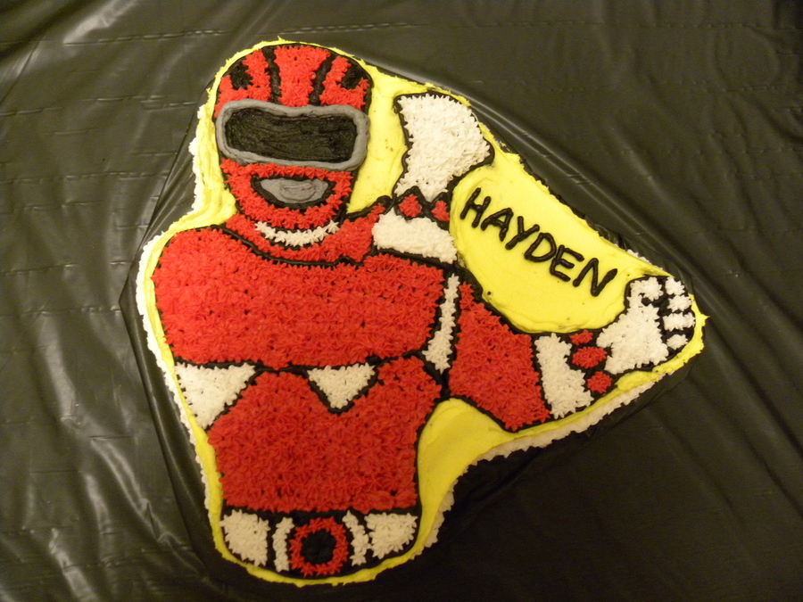 Red Power Ranger Cake - CakeCentral.com