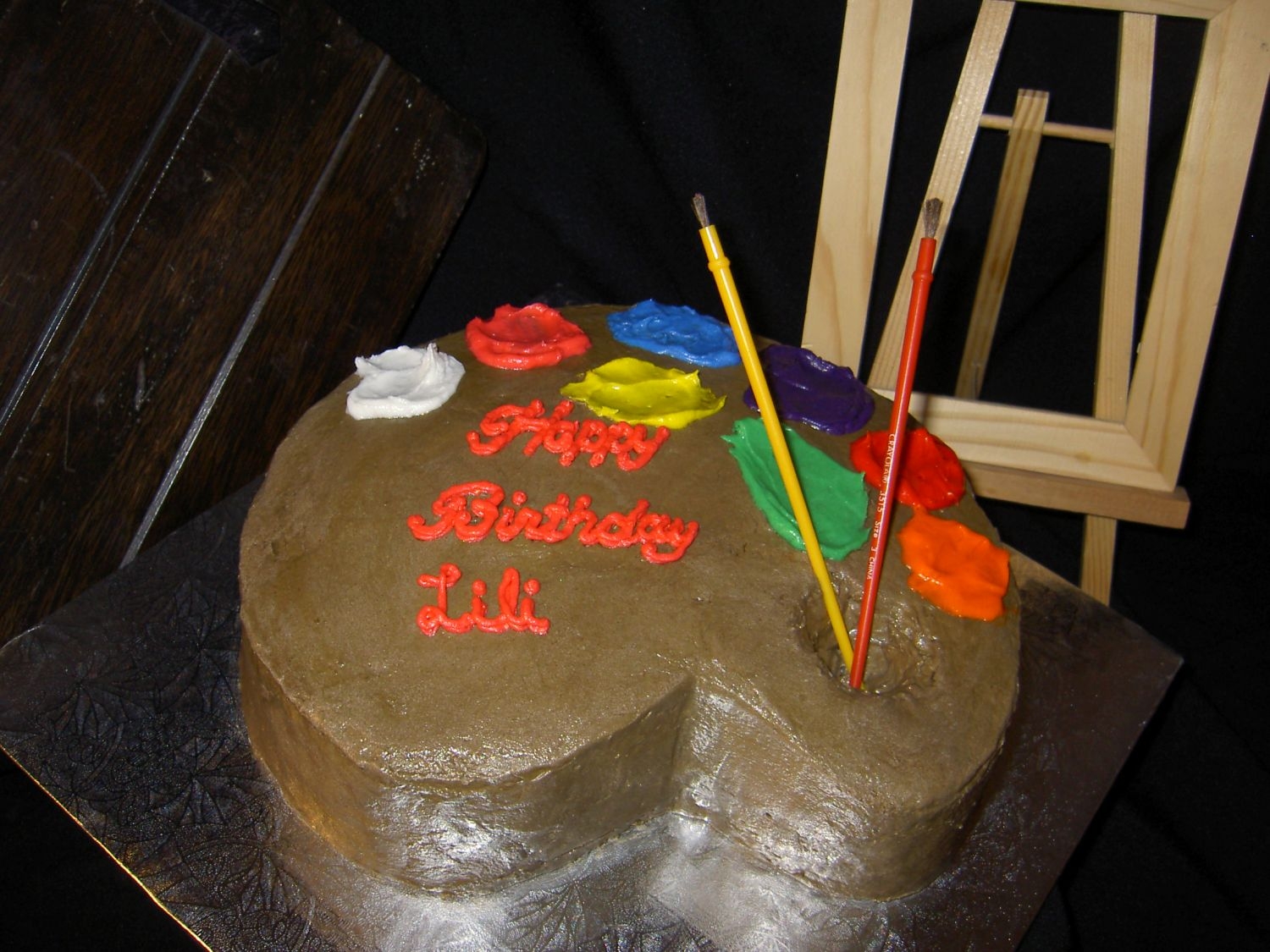 Artists Palette Birthday Cake