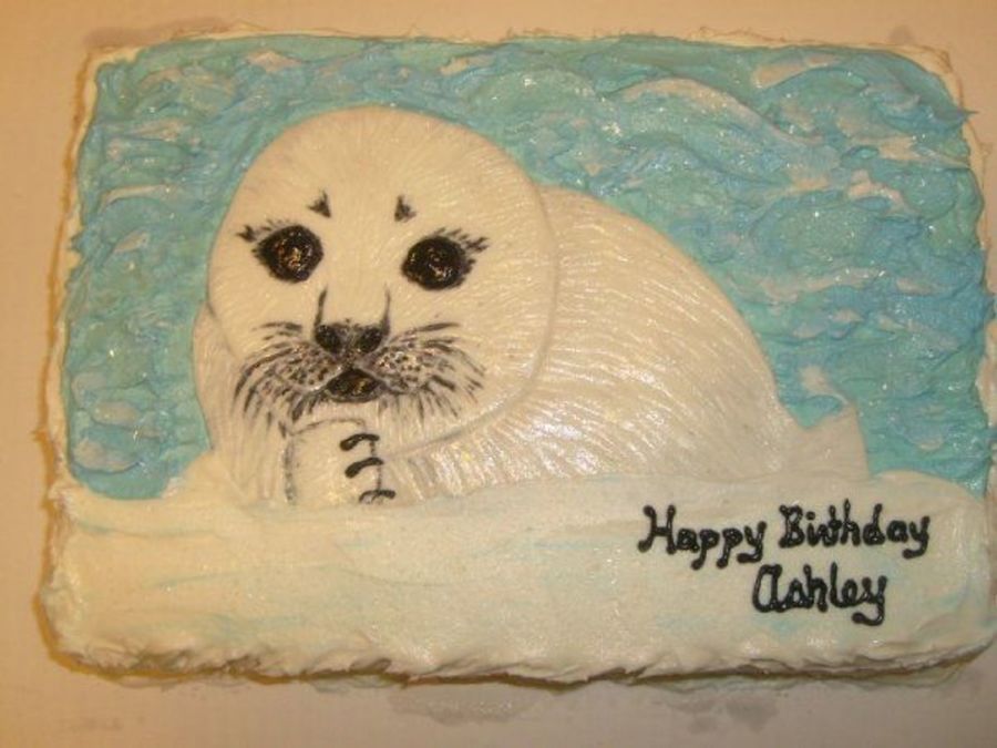Baby Seal Birthday Cake