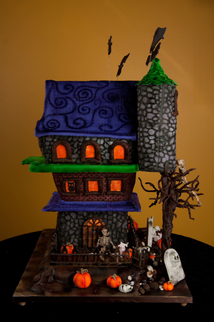 Haunted House Halloween Bat Mitzvah Cake - CakeCentral.com