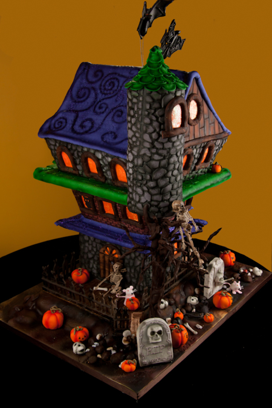 Haunted House Halloween Bat Mitzvah Cake - CakeCentral.com