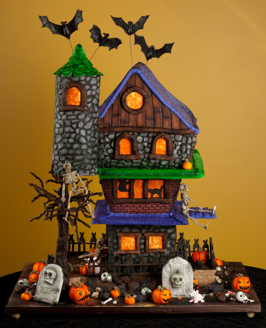 Haunted House Halloween Bat Mitzvah Cake - CakeCentral.com