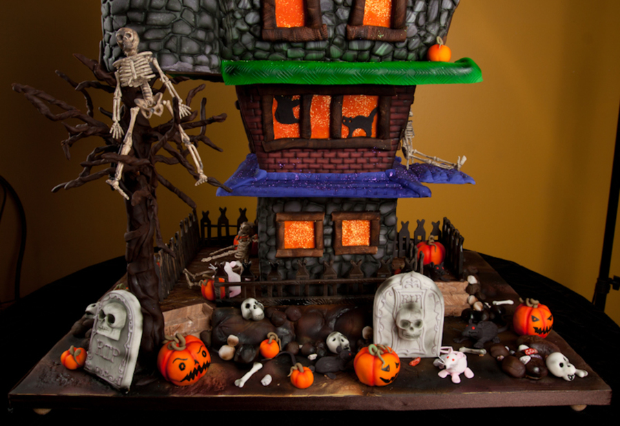 Haunted House Halloween Bat Mitzvah Cake - CakeCentral.com