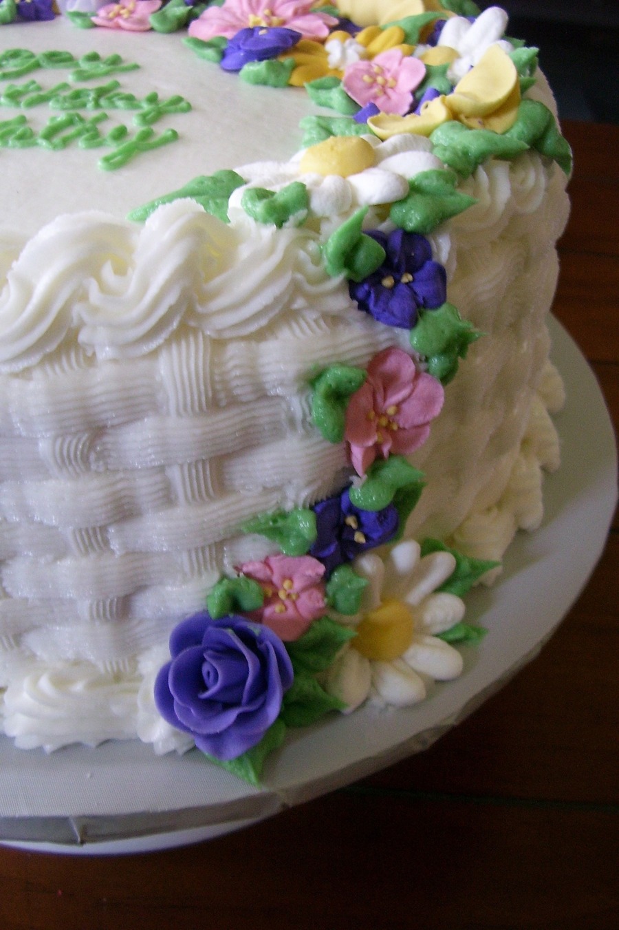 Basket Of Flowers Birthday Cake