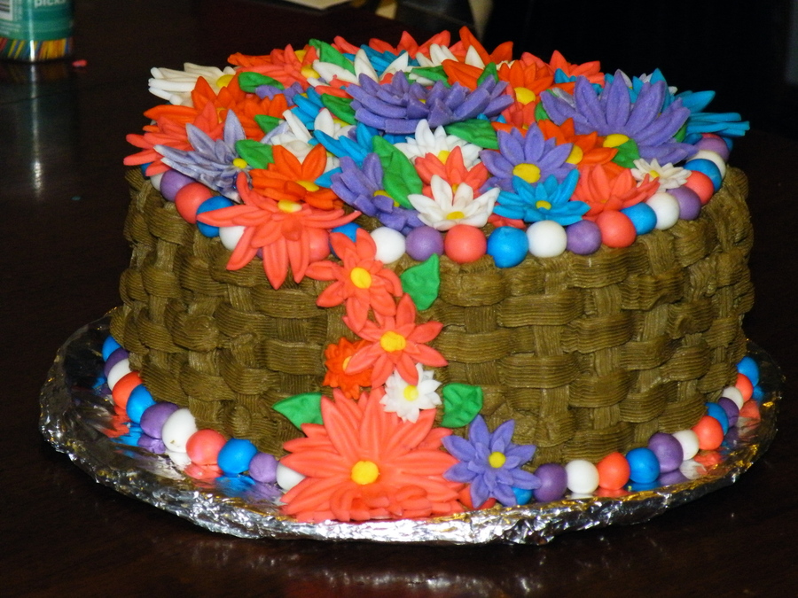 Flower Basket Birthday Cake