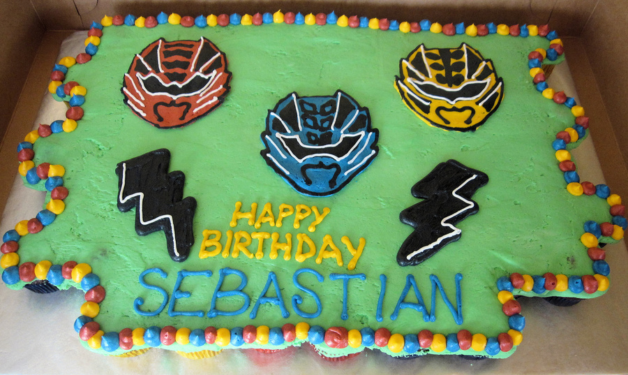 Power Ranger Jungle Fury Cupcake Cake - CakeCentral.com