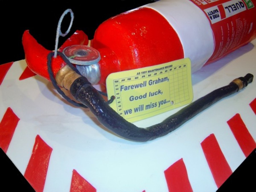 Fire Extinguisher Cake
