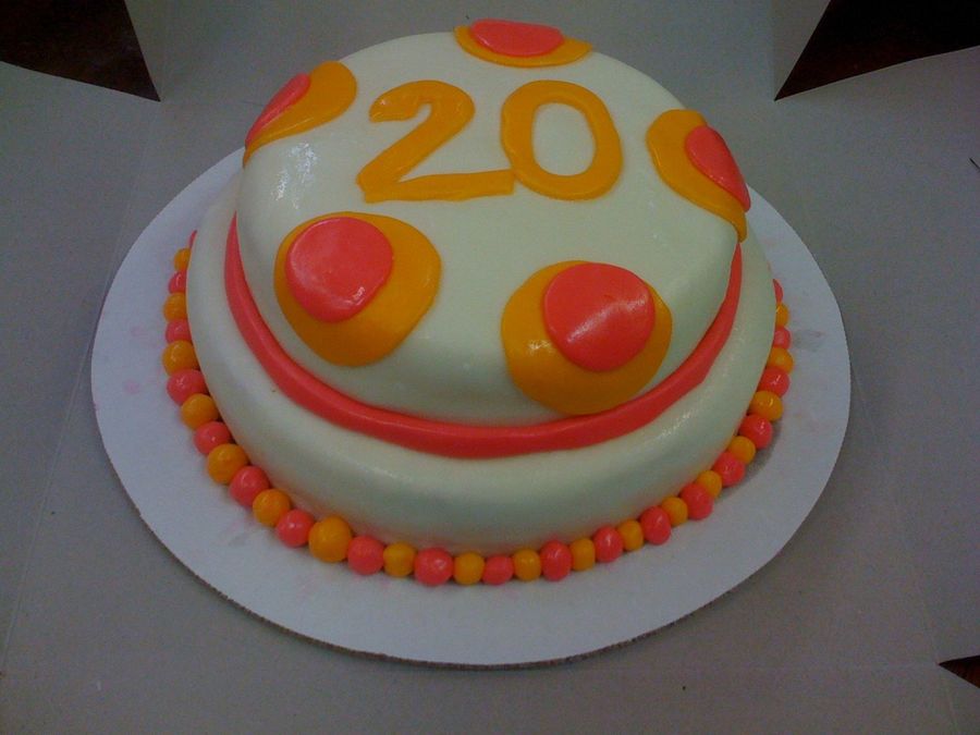 Pink And Orange Birthday Cake
