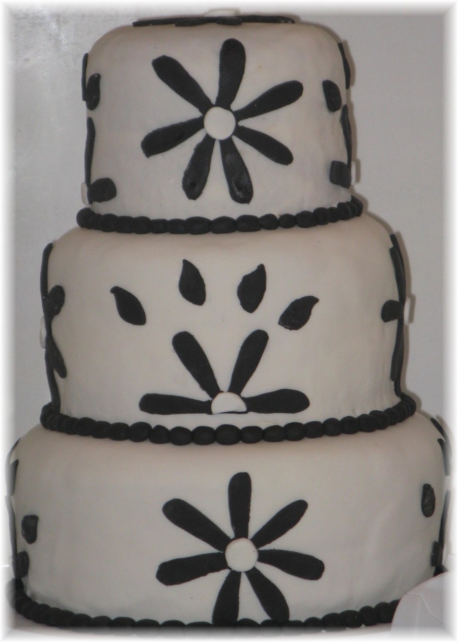 Black & White Birthday Cake - CakeCentral.com