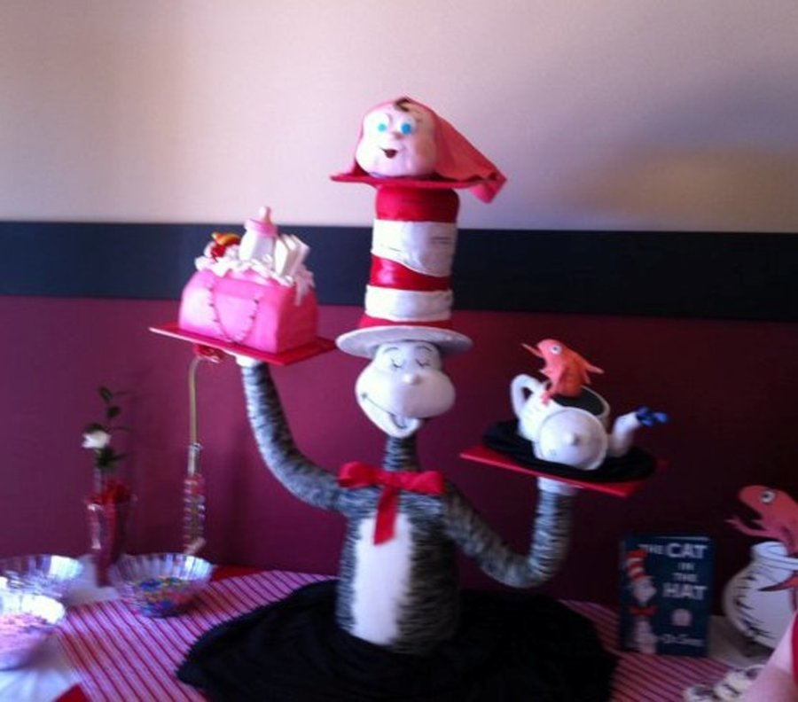 Cat In The Hat Baby Shower Cake!