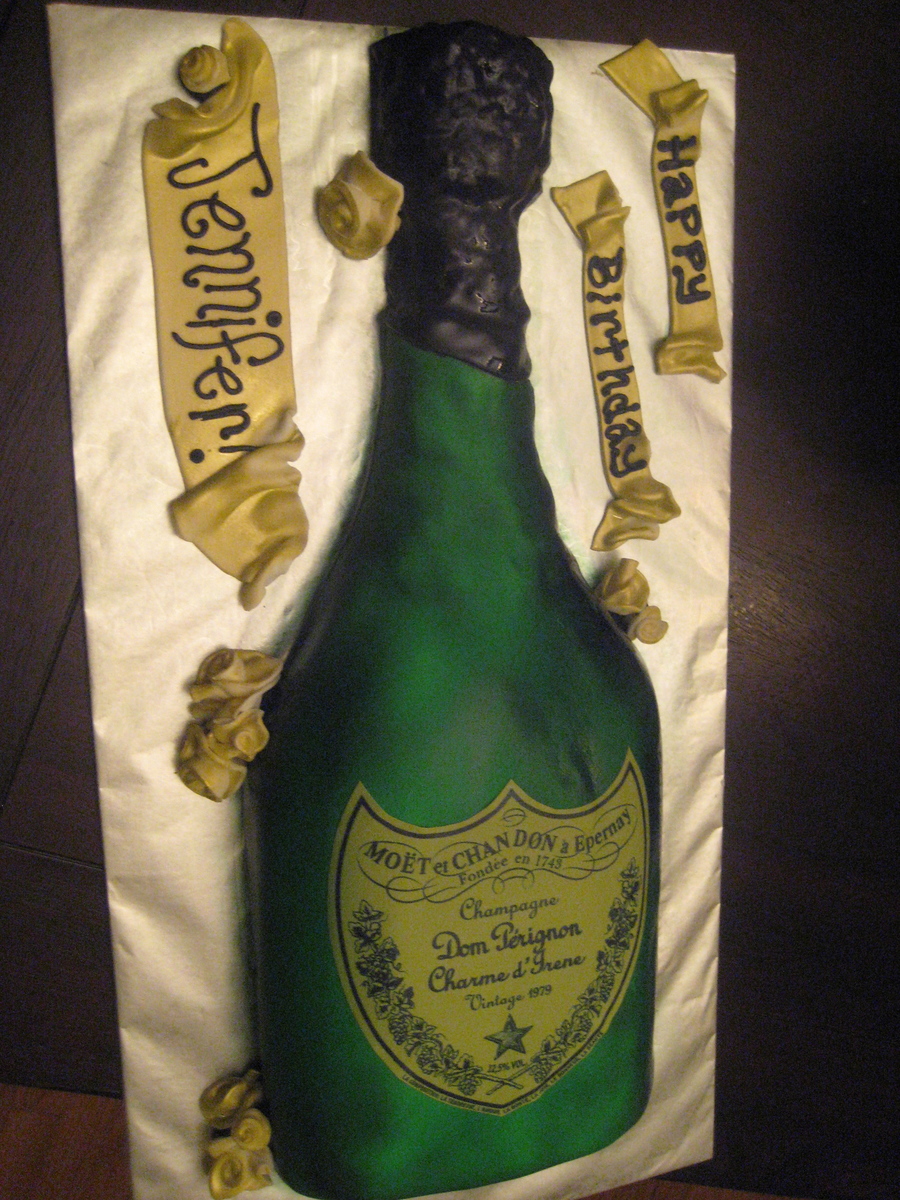 Champagne Bottle Birthday Cake - CakeCentral.com