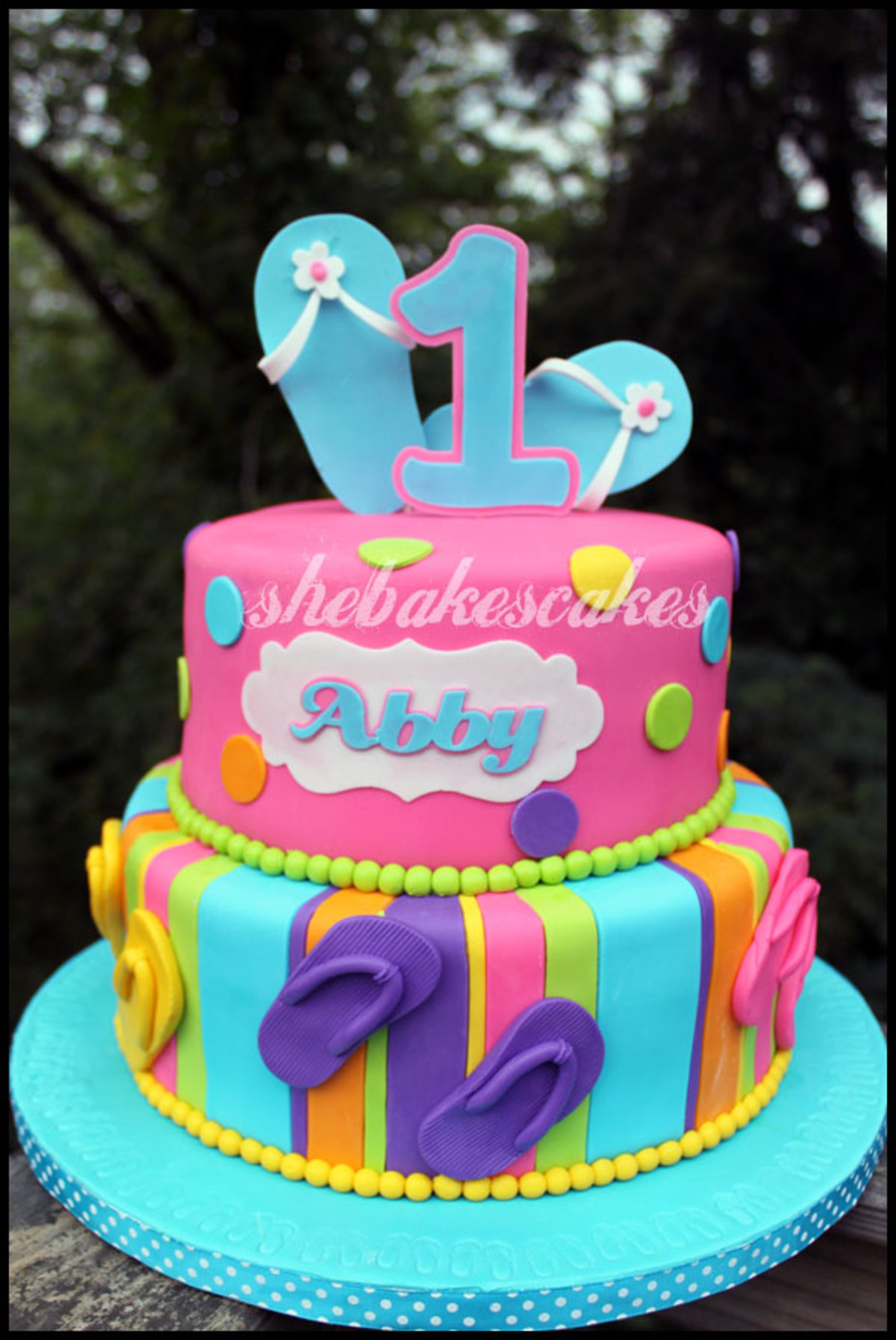 Flop Flop 1St Birthday Cake