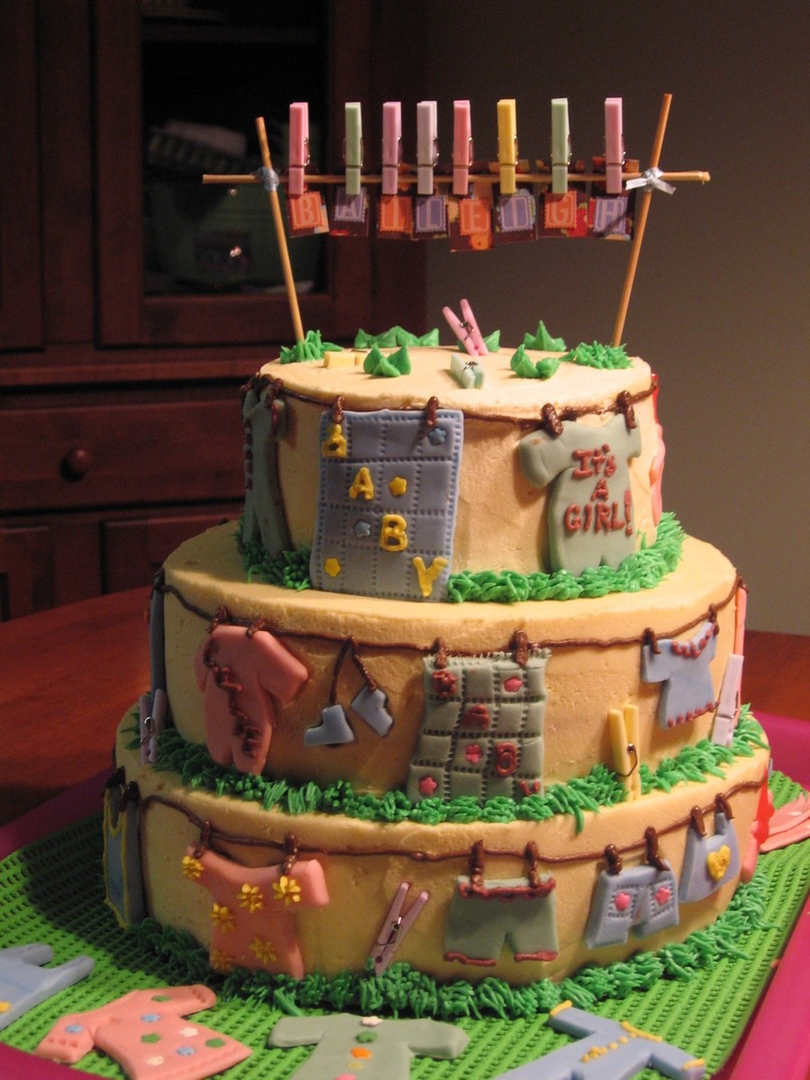 Baby Shower Clothes Line Cake
