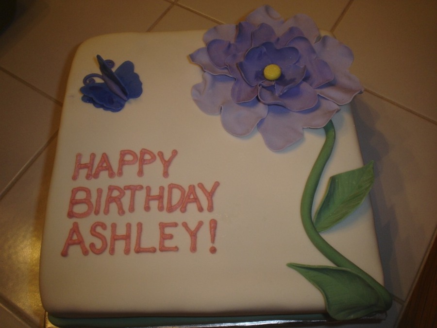 Simple Flower And Butterfly Cake
