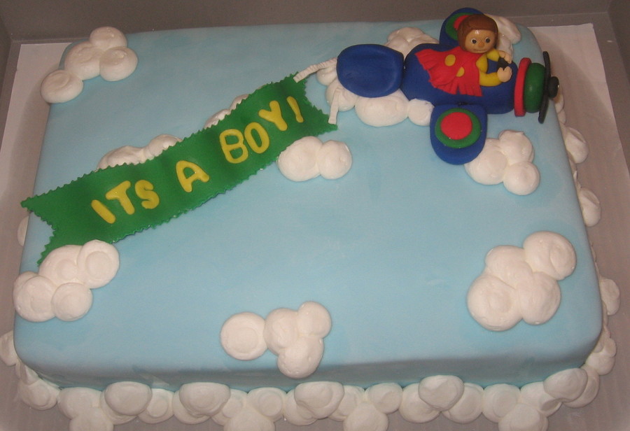 Airplane Baby Shower Cake