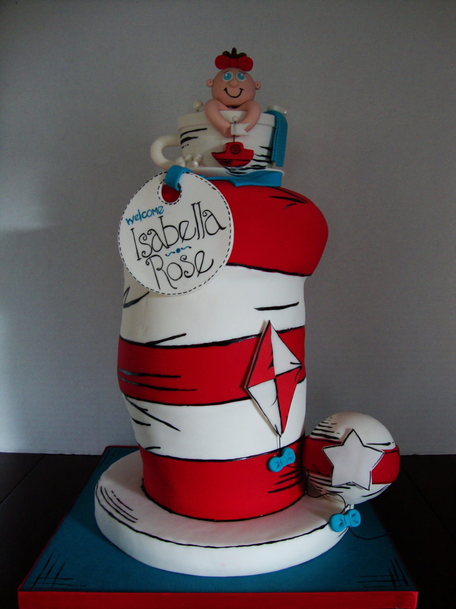 Cat In The Hat Baby Shower Cake