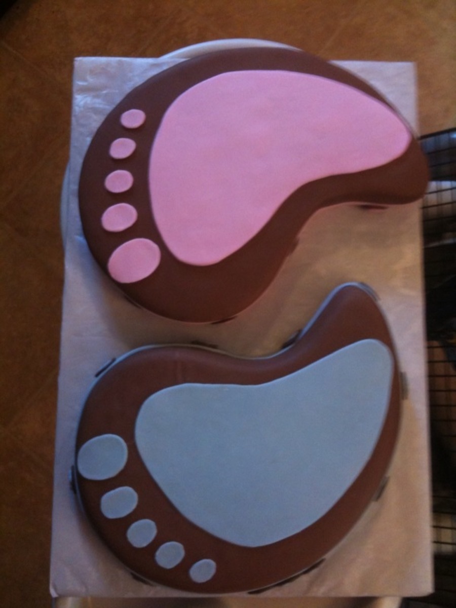 Baby Shower Footprints Cake