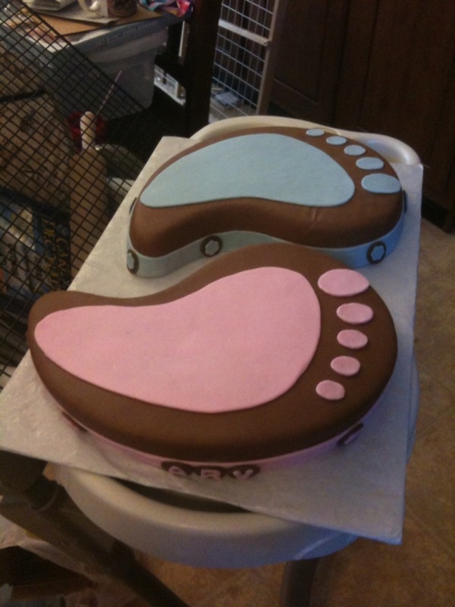 Baby Shower Footprints Cake