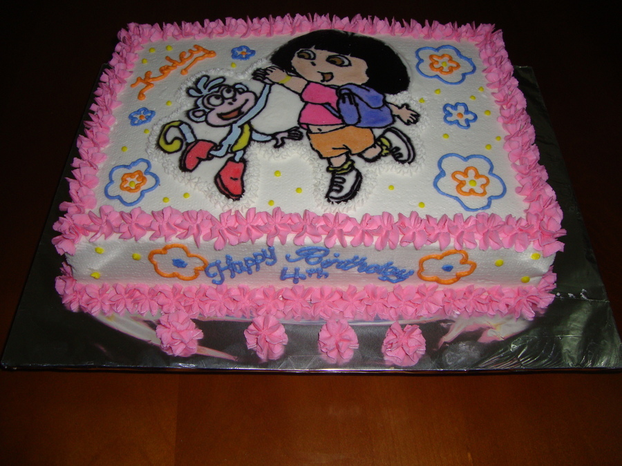 Dora And Boots Birthday Cake