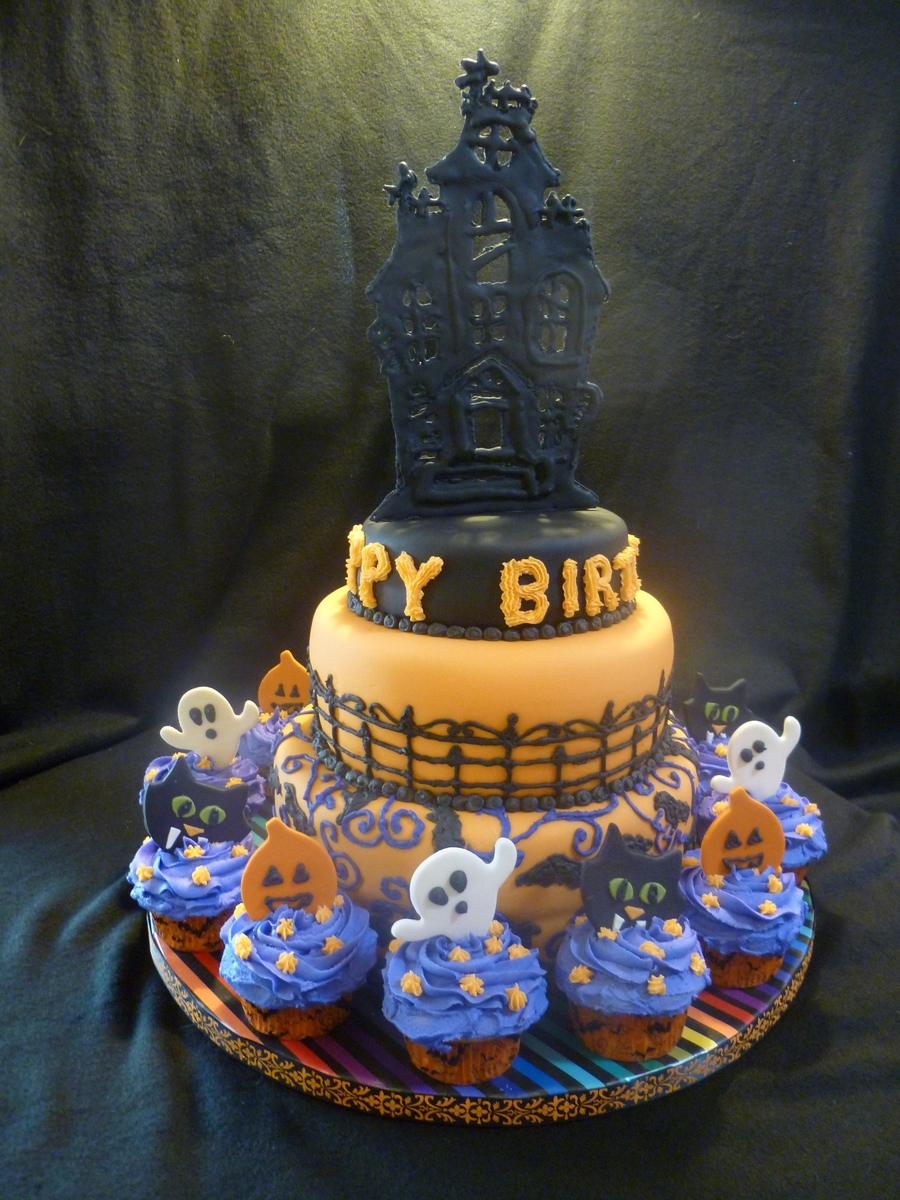 Halloween Themed Birthday Cake