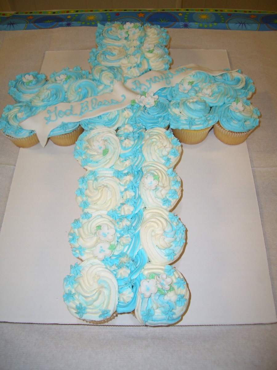 Baptism Cupcake Cross