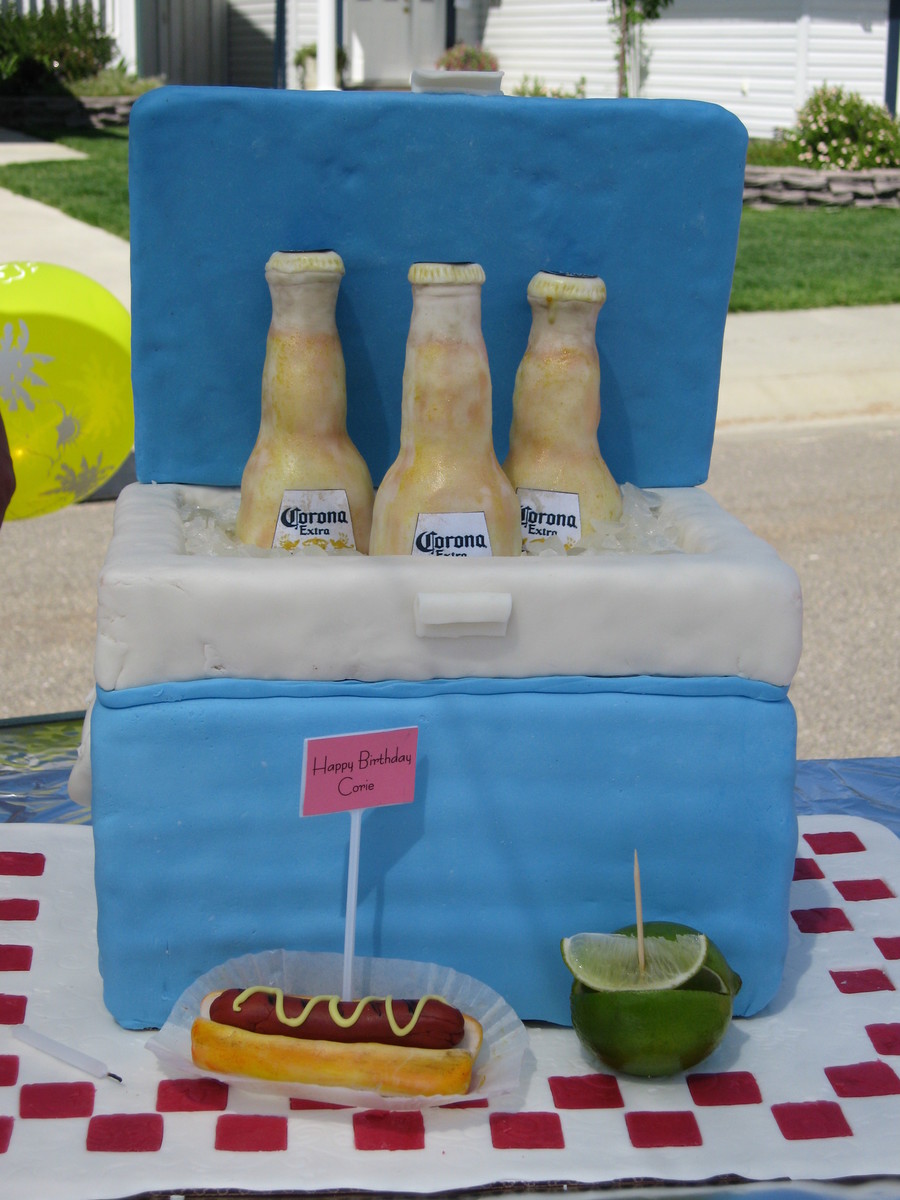 Corona 40Th Birthday Ice Chest Cake