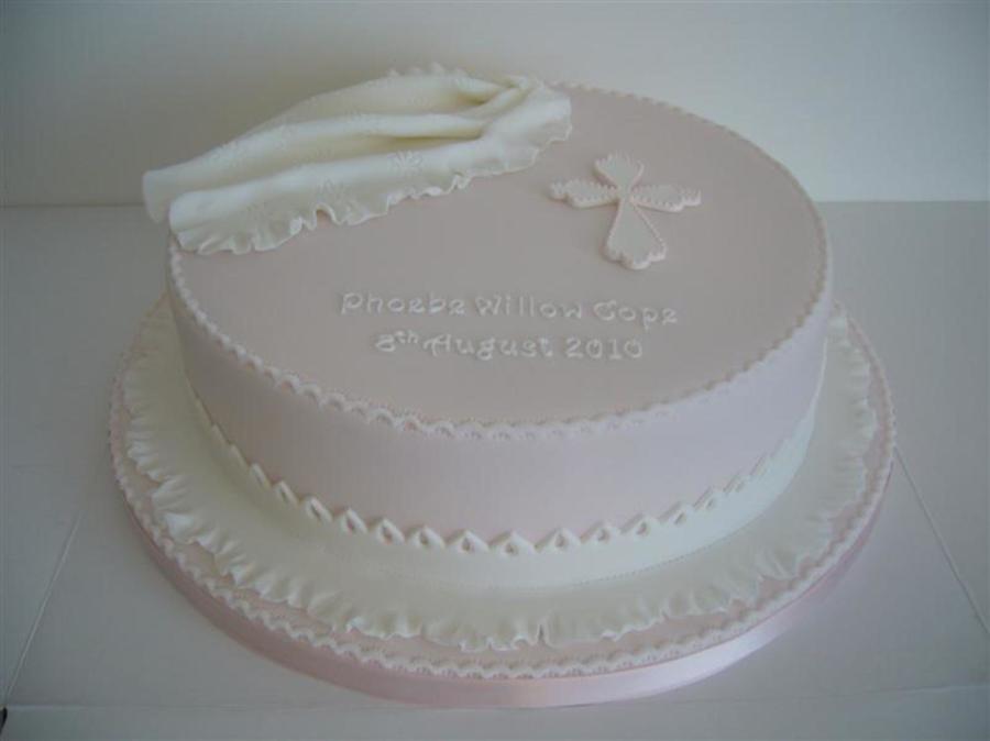 Baby Girl Christening Cake
