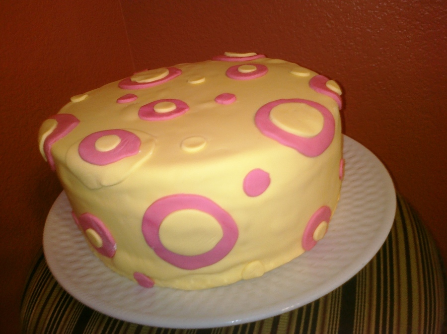 Yellow And Pink Fondant Cake!