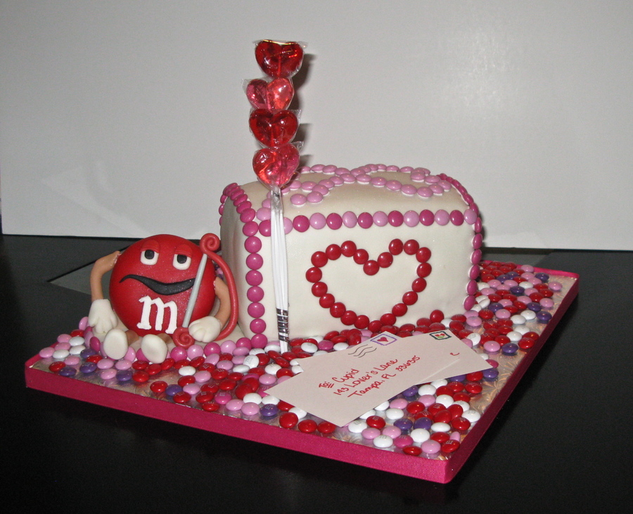 M&m Valentine Mailbox Cake