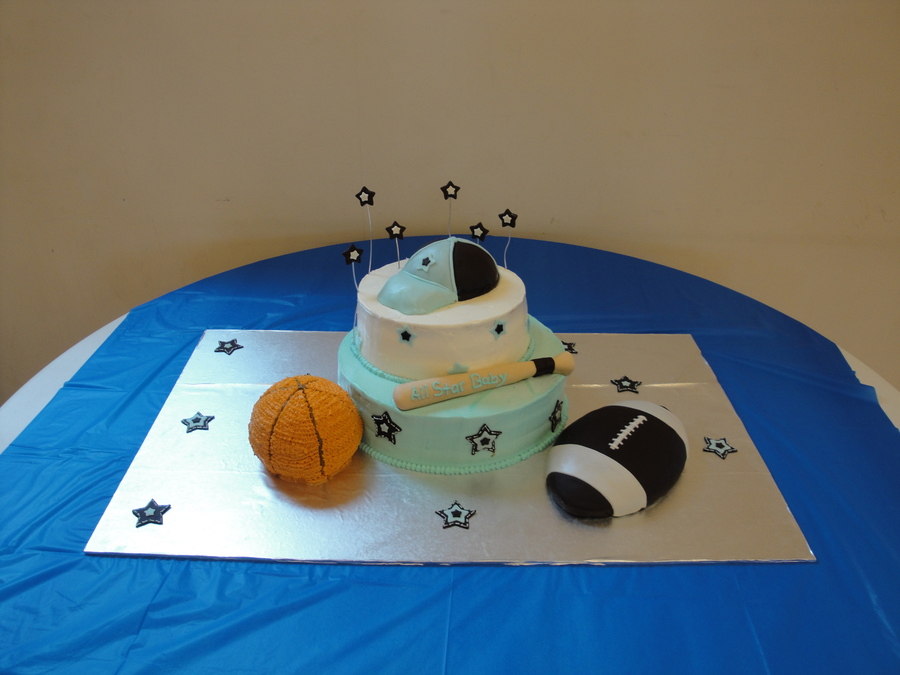 Sports Themed Baby Shower Cake