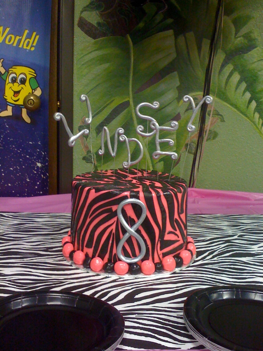 Pink Zebra Ice Cream Cookie Cake