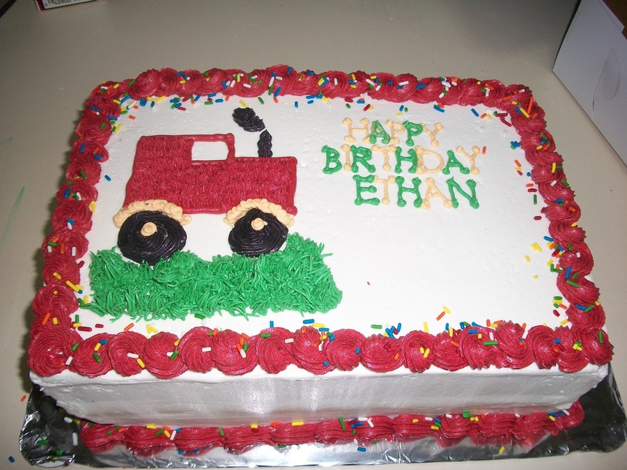 Tractor Sheet Cake - CakeCentral.com