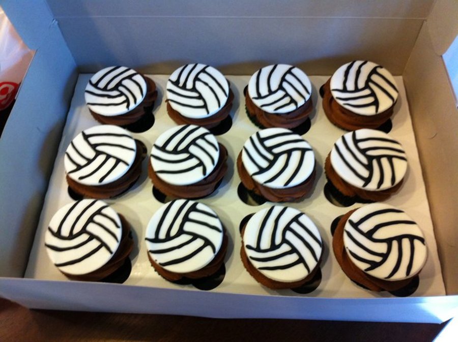 Volleyball Cupcakes
